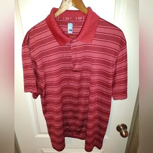 Men's Red Striped Polo Shirt PGA Tour